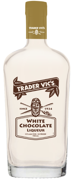 A bottle of Trader Vic's White Chocolate Liqueur